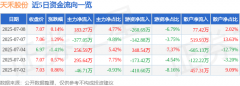 股票行情快报：天禾股份（002999）7月8日主力资金